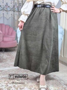 دامن مخمل کبریتی بلند (4)