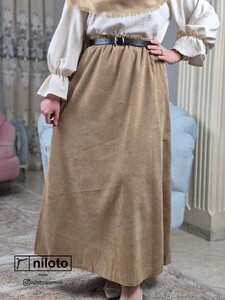 دامن مخمل کبریتی بلند (1)