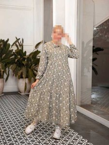 پیراهن ساحلی آستین بلند گلدار (2955)