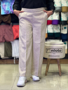 شلوار فوتر دو نخ نیم بگ کرم(160102)