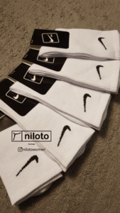 جوراب ساق بلند طرح نایک سفید (101311)