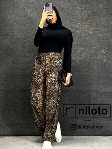 شلوار بگ پلنگی کد (12004)