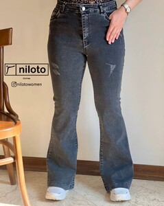 شلوار جین بوتکات رنگ زغالی(060317)