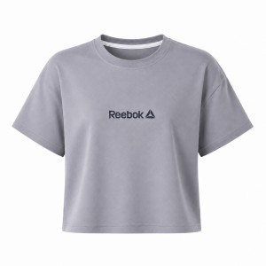 کراپ آستین کوتاه طرح Reebok