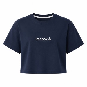 کراپ آستین کوتاه طرح Reebok