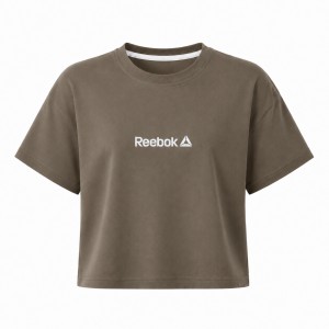 کراپ آستین کوتاه طرح Reebok