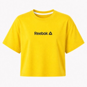 کراپ آستین کوتاه طرح Reebok