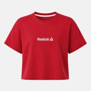 کراپ آستین کوتاه طرح Reebok