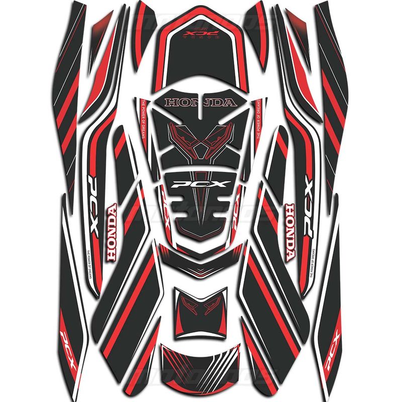 پد ژله ای کامل بدنه موتور HONDA PCX 160مشکی قرمز