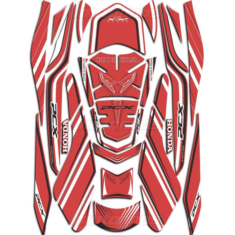 پد ژله ای کامل بدنه موتور HONDA PCX 160 قرمز سفید
