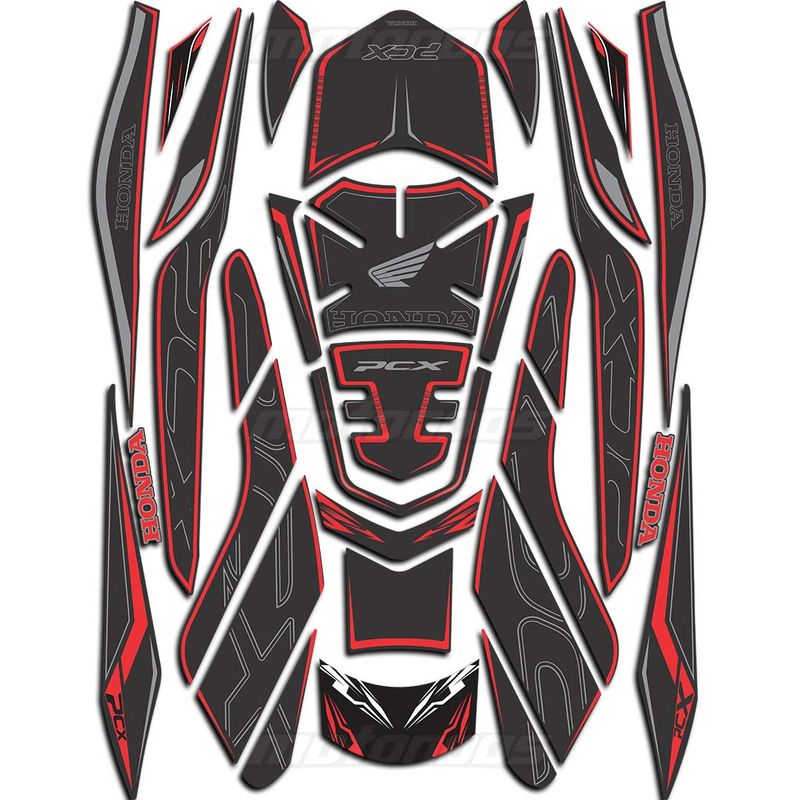 پد ژله ای کامل بدنه موتور HONDA PCX 160 مشکی قرمز
