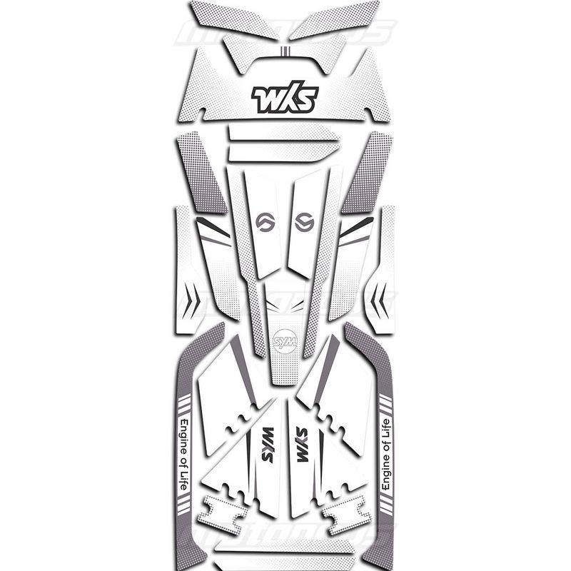 پد ژله ای کامل بدنه SYM ADV 175 کربن سفید