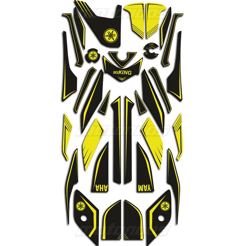 پد ژله‌ای کامل بدنه موتور سیکلت یاماها ام ایکس کینگ (Yamaha MX King) زرد