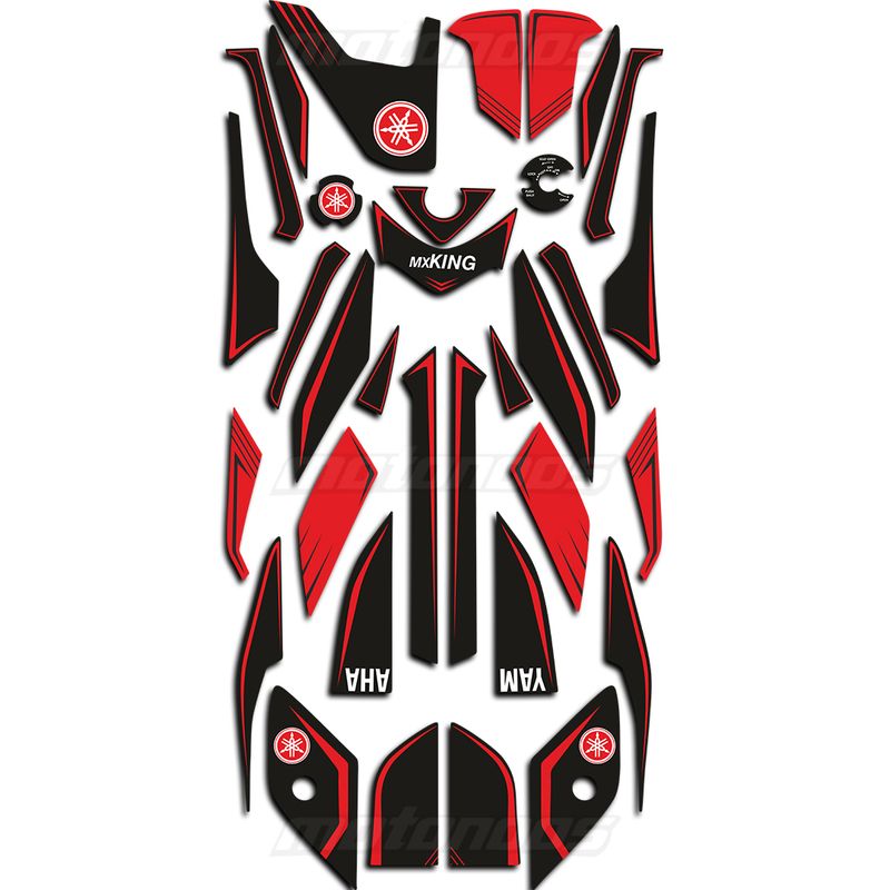 پد ژله‌ای کامل بدنه موتور سیکلت یاماها ام ایکس کینگ (Yamaha MX King) قرمز