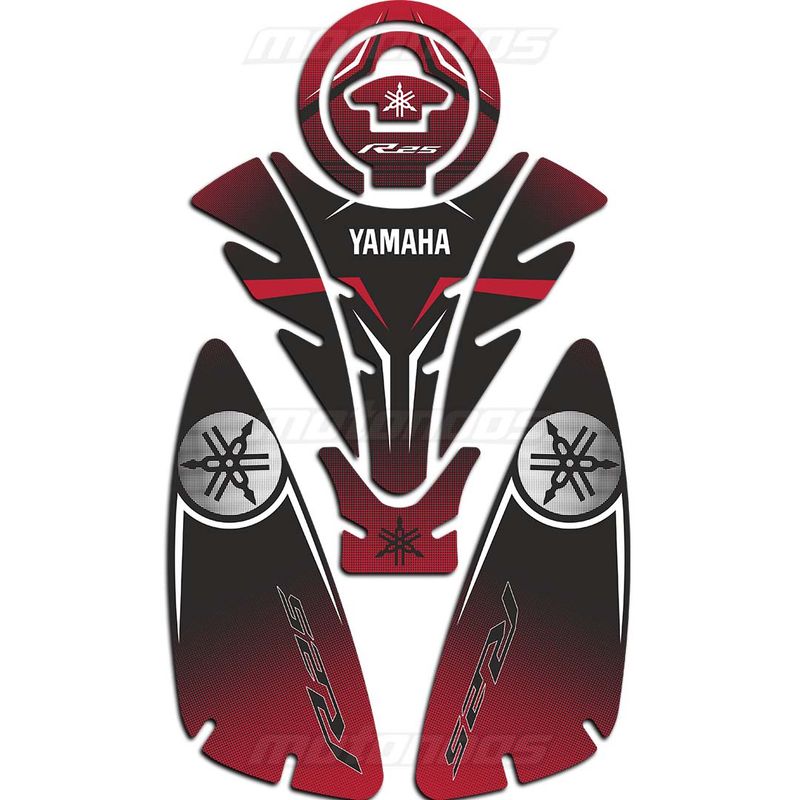پد ژله‌ای باک موتور یاماها YAMAHA R25 مشکی قرمز