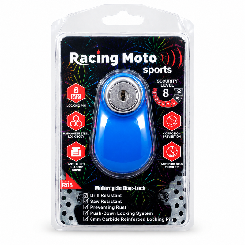 قفل دیسک موتورسیکلت racing moto آبی