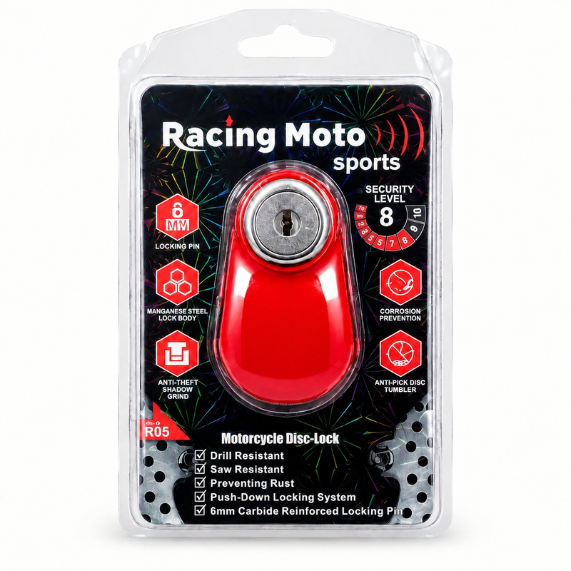 قفل دیسک موتورسیکلت racing moto قرمز