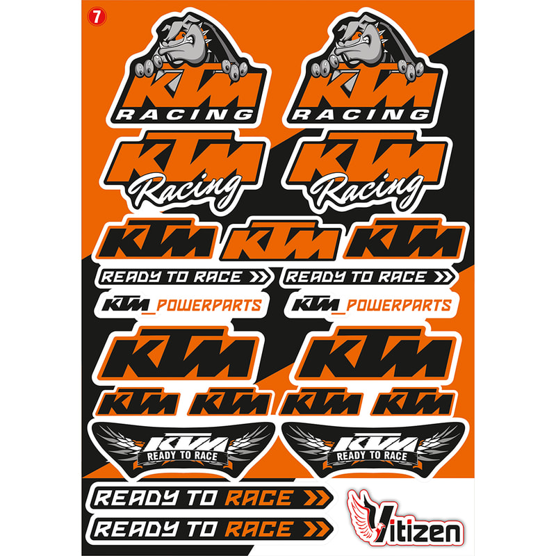 پک استیکر و برچسب ژله‌ای موتورسیکلت ktm  طرح 5