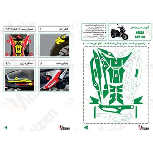 پدژله ای کامل بدنه موتور هوندا ADV 150 کربن سفید