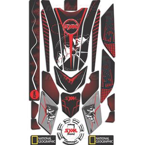 پد ژله ای کامل بدنه SYM Galaxy NH 180 مشکی قرمز