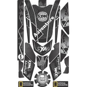 پد ژله ای کامل بدنه SYM Galaxy NH 180 مشکی سفید