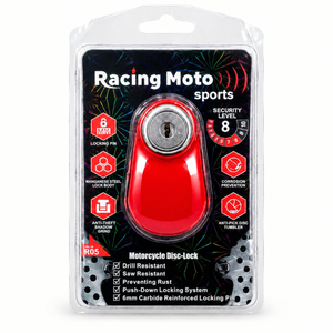 قفل دیسک موتورسیکلت racing moto قرمز