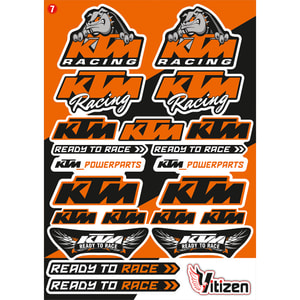 پک استیکر و برچسب ژله‌ای موتورسیکلت ktm  طرح 5