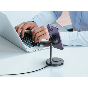 شارژر بی سیم مگنتی رومیزی 15 وات و پایه نگهدارنده موبایل و فن خنک کننده مک دودو Mcdodo Desktop Magnetic Radiator Wireless Charger CH-2151