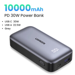 خرید پاوربانک شارژ سریع تایپ سی و یو اس بی 30 وات 10000 یوگرین