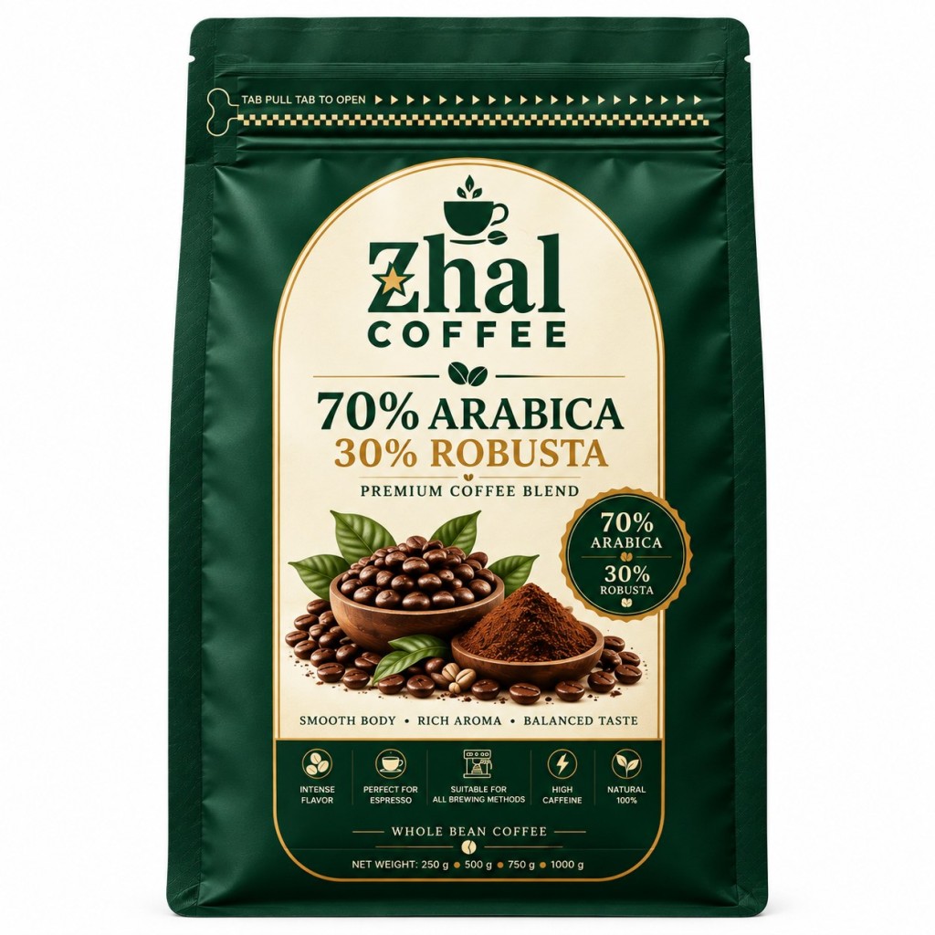 دانه قهوه 70% عربیکا 30% روبوستا ژال کافیespersso 