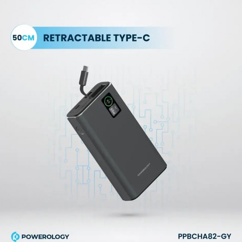 پاوربانک 65 وات 20000 میلی‌ آمپر ساعت پاورولوژی مدل PPBCHA82