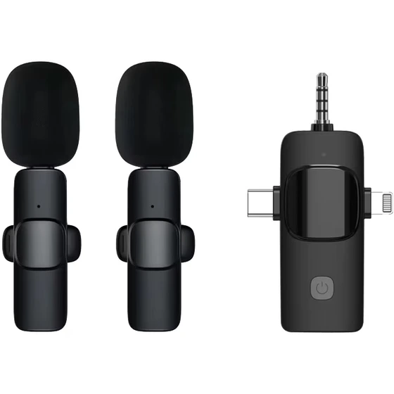 میکروفن دو کاربره ( تایپ سی/ لایتنیگ /ای یو ایکس )Wireless Microphone K1S 3in2