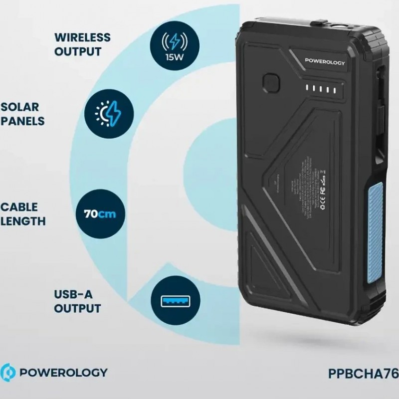 پاوربانک خورشیدی 20000 پاورولوژی مدلPowerology PP076