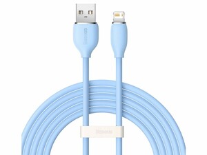 کابل یواس‌بی به لایتنینگ شارژ سریع و انتقال دیتا بیسوس رنگ آبی Baseus CAGD000103 Jelly Liquid Silica Gel USB to iP Fast Charging Data Cable