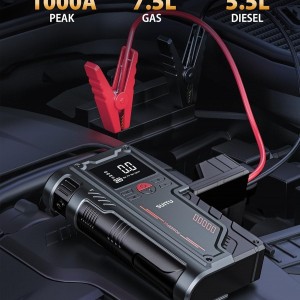 پمپ باد و جامپ استارتر همه‌کاره خودرو مدل st-9631 pro برند SUITU