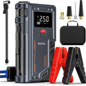 پمپ باد و جامپ استارتر همه‌کاره خودرو مدل st-9631 pro برند SUITU