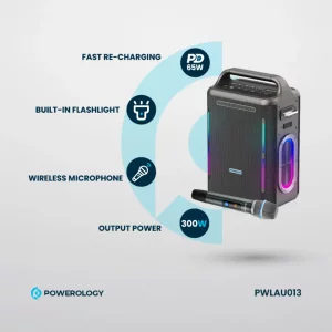 اسپیکر بلوتوثی قابل حمل پاورولوژی مدل PWLAU013