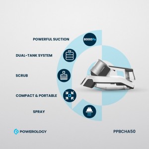 جارو شارژی خشک و مرطوب قابل حمل پاورولوژی مدلPPBCHA50