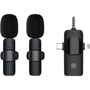 میکروفن دو کاربره ( تایپ سی/ لایتنیگ /ای یو ایکس )Wireless Microphone K1S 3in2