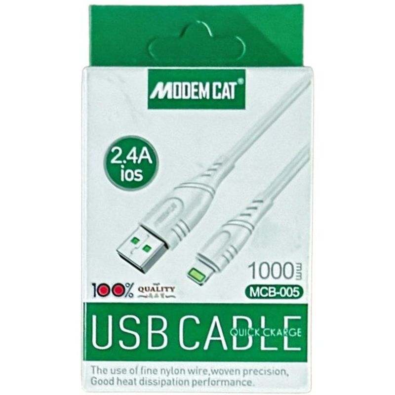 کابل تبدیل USB به لایتنینگ مودم کت مدل MCB-005 طول 1 متر