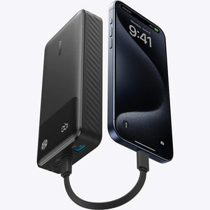 پاوربانک 30 وات انکر مدل A1384 ظرفیت 20000 میلی آمپر ساعت به همراه کابل USB-C