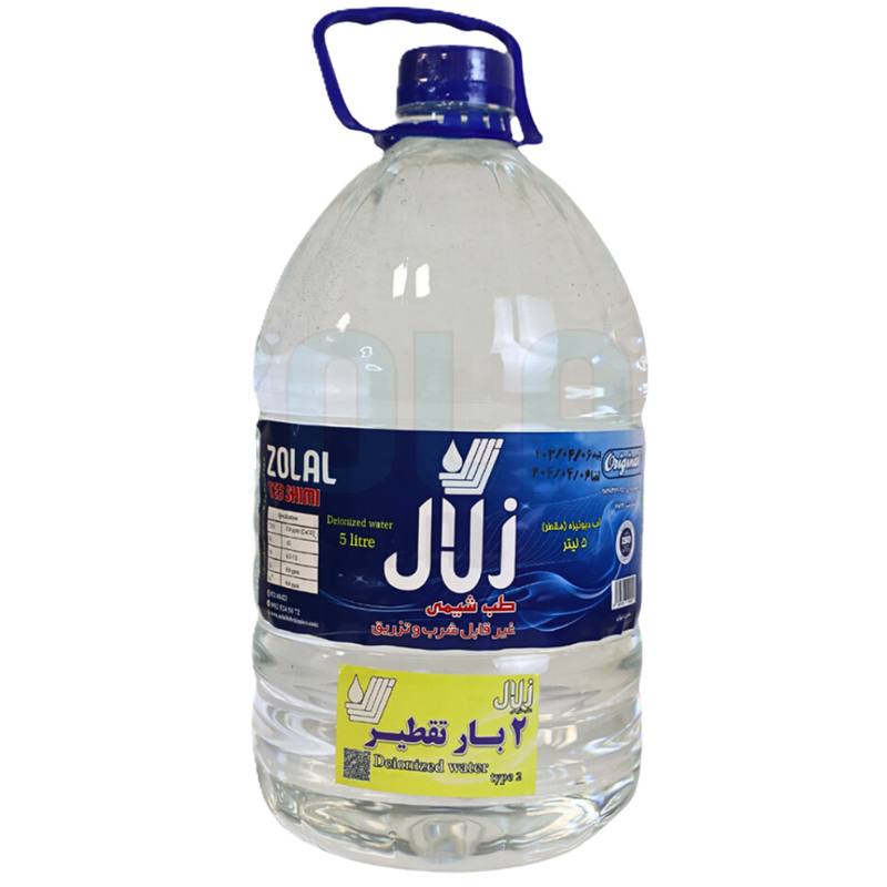 آب مقطر (آب دیونیزه) 2 بار تقطیر (زلال طب شیمی)