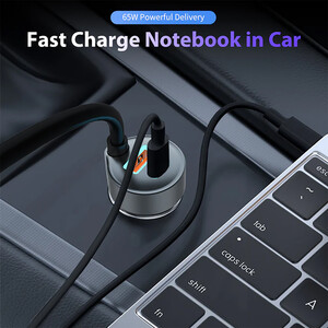 قیمت شارژر فندکی 65 وات دو پورت پرووان با کابل تایپ سی