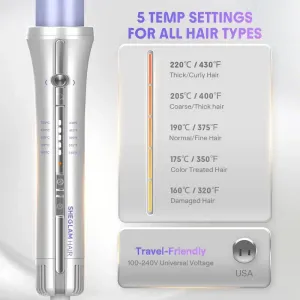 کرلی استایلر ایر فلو بنفش شیگلم مدل پرو چرخشی | SHEGLAM Airflow Curly Styler Pro سایز ۲۵