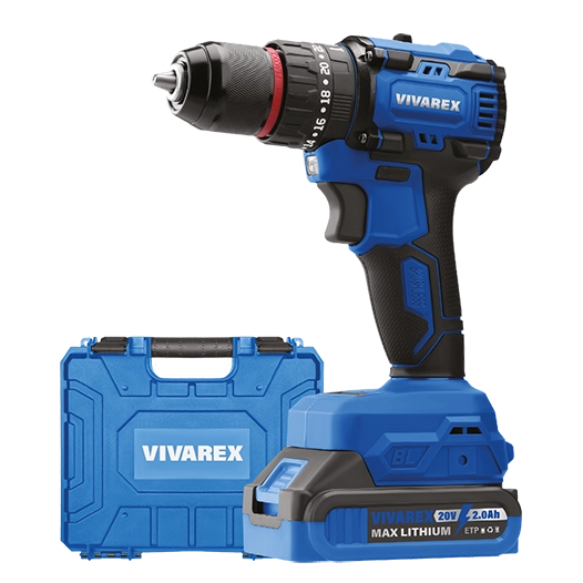 دریل شارژی 20 ولت براشلس ویوارکس VIVAREX مدل VR2010-BLX