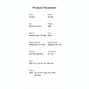 پاوربانک  مگسیف 10000 میلی آمپر مک دودو مدل MC-4651