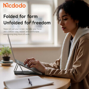 استند پایه نگهدارنده تاشو چرمی لپتاپ و تبلت برند مک دودو مدل MCDODO FS-802