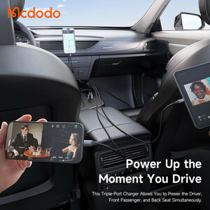 شارژر فندکی 3پورت 90وات برند مک دودو مدل MCDODO CC-3110