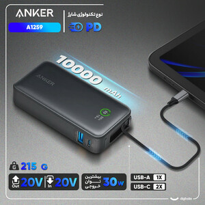 پاوربانک 10000میلی آمپر Anker Power Bank (PowerCore 30W) مدل A1259