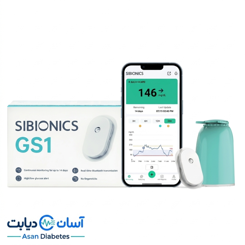 سنسور پایش مداوم قند خون سایبایونیکس (Sibionics) مدل GS1